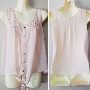 Cream Sleeveless Tank Blouse